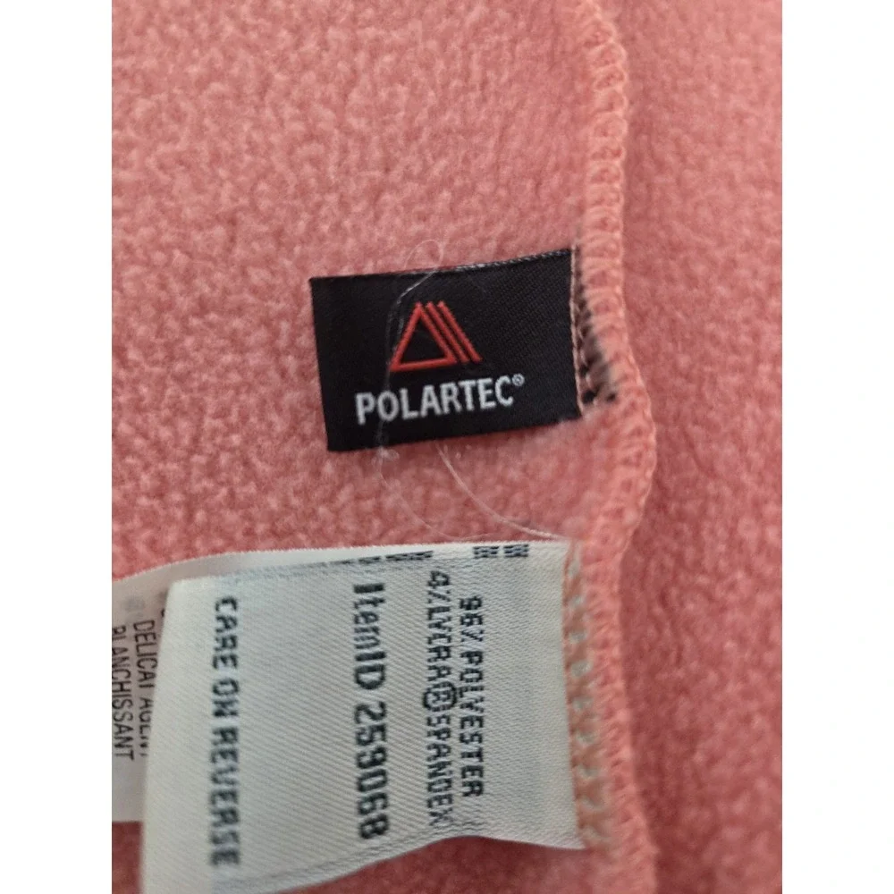 Women's ll Bean Fleece Vest‎ Two Piece Set Mock Turtleneck L/XL Orange Peach